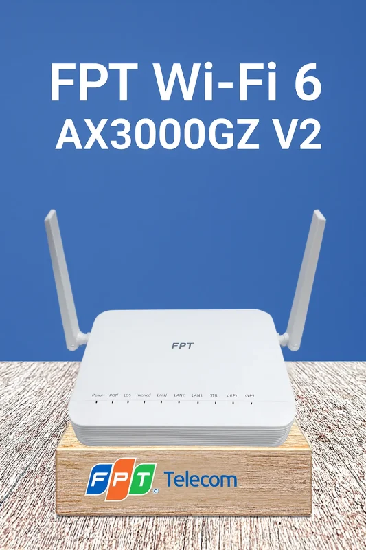Modem Wifi 6 - FPT -AX3000GZV2 ( mặt trước)